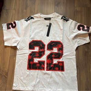 AMIRI White Tee with Red and Black Design